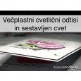 Večbarvni cvetlični odtisi in sestavljen cvet 