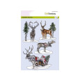 Štampiljka, Sleigh with Santa Claus and reindeer