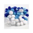 Pom-pomi, modri, beli