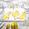 Rezalna šablona, Yoga Chickens, joga piščančki