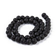 Perle, lava, natural kamni, črna, 8 mm