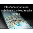 Bleščeča novoletna voščilnica v mixed media tehniki