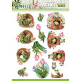 Papir, 3D Push Out, Friendly Frogs, Flower Frogs