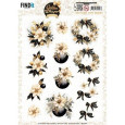 Papirnati izrezki, 3D Pushout Sheet, Golden Whisper, Flowers