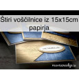 Štiri voščilnice iz 15x15cm papirja