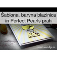 Šablona, barvna blazinica in Perfect Pearls prah