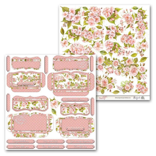 Papir, Baby Girl 16, Flowers/Pocket, izrezki