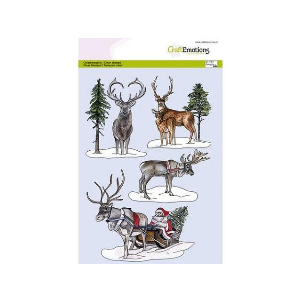 Štampiljka, Sleigh with Santa Claus and reindeer