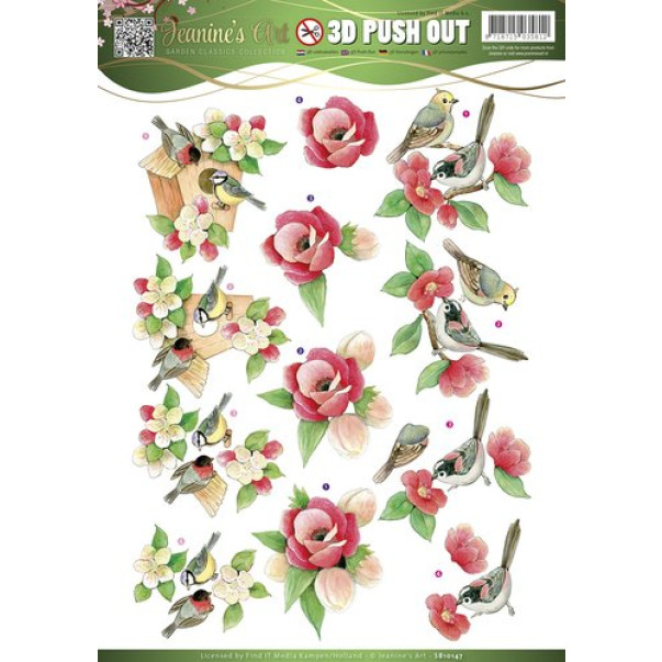 Papir, 3D Push Out, Garden Classics, Nr. 1