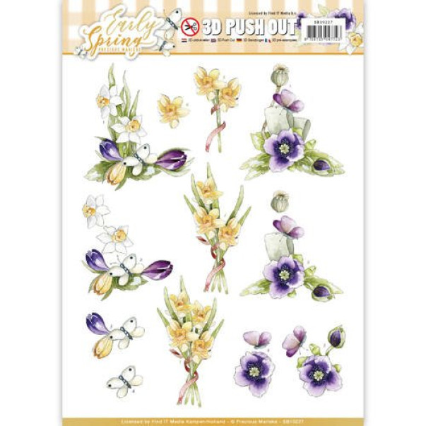 Papir, 3D Push Out, Early Spring, Early Daffodils