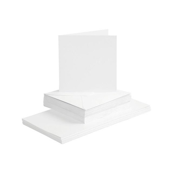 Set osnov in kuvert, white, 6 x 6