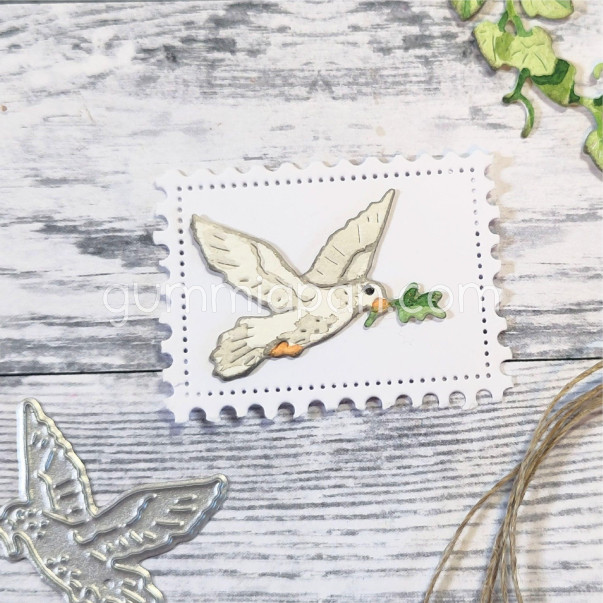 Rezalna šablona, Dove with Twig, golob z vejico