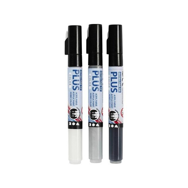 Marker, akrilni, rain grey, off white, black