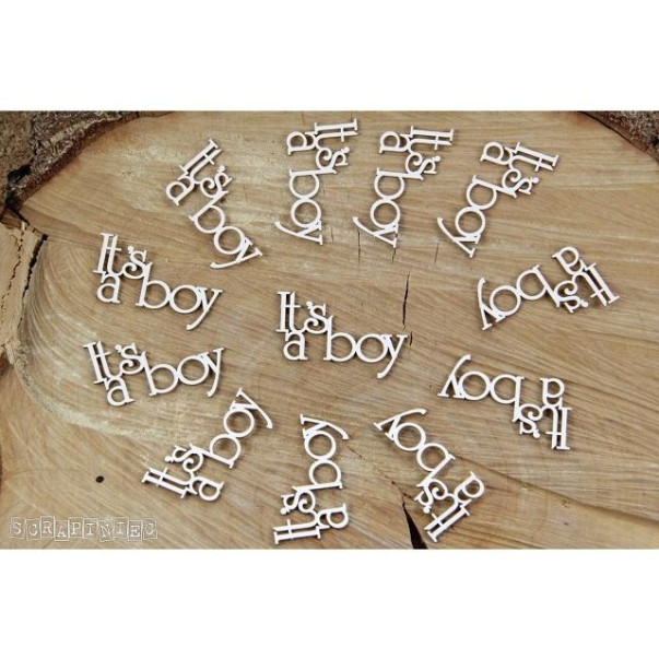 Izrezek, chipboard, napis, It's a boy
