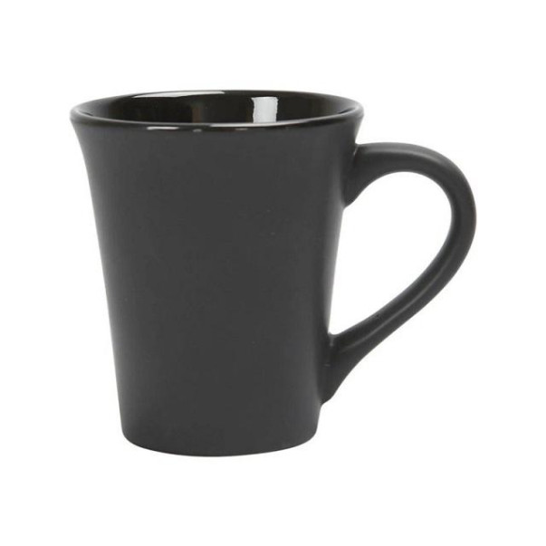 Skodelica iz porcelana, črna, mat/gloss
