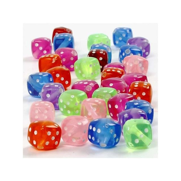Perle, kocke, barvni mix