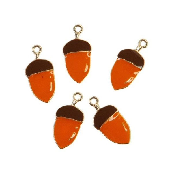 Obesek, Enamel Charms, Pumpkin & Spice, Acorns