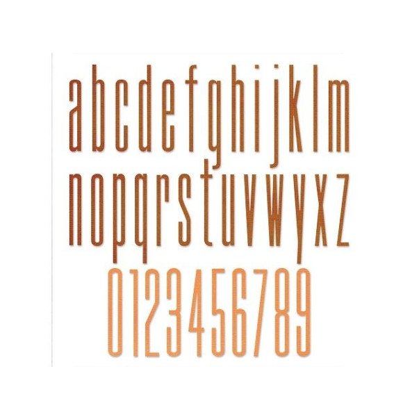 Rezalna šablona, Alphanumeric stretch lower & numbers 