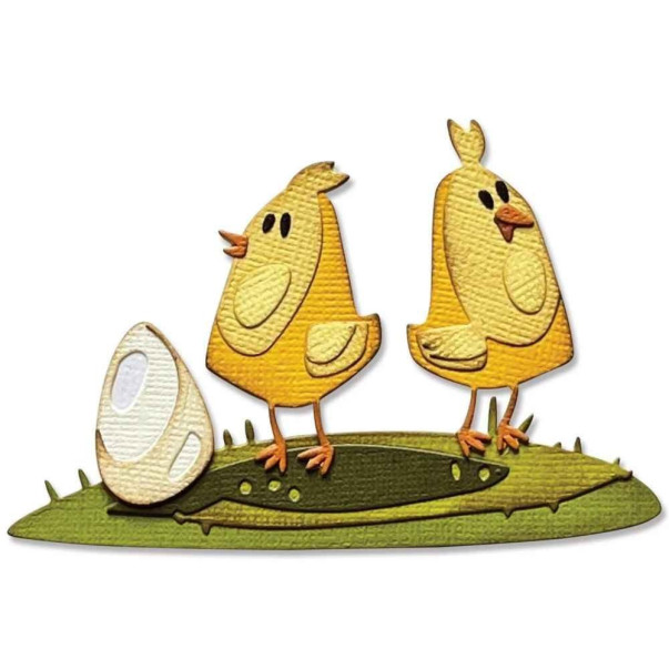 Rezalna šablona, Thinlits, Colorize, Chicks