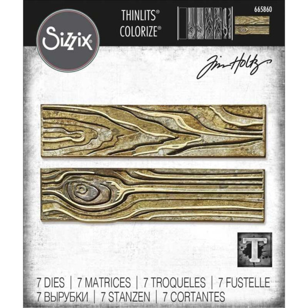 Rezalna šablona, Thinlits, Colorize, Woodgrain