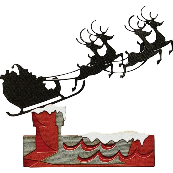 Rezalna šablona, Thinlits, Reindeer Sleigh