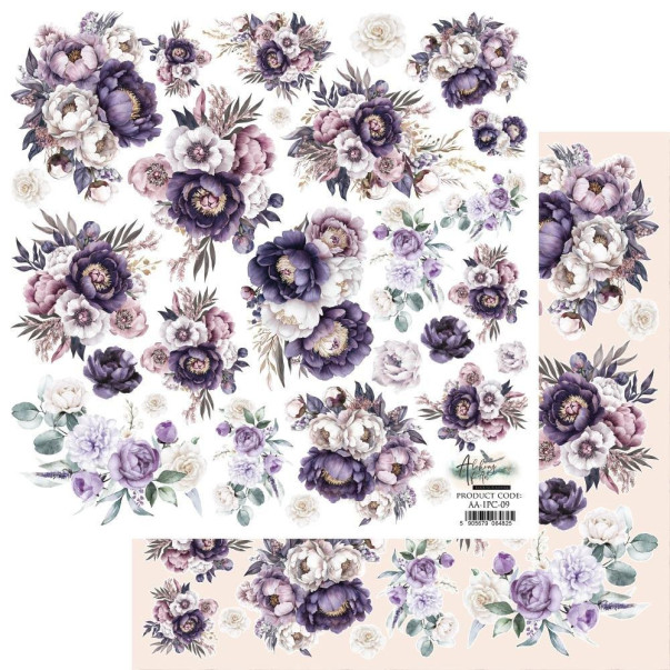 Papir, In Purple Colors, Flowers, izrezki