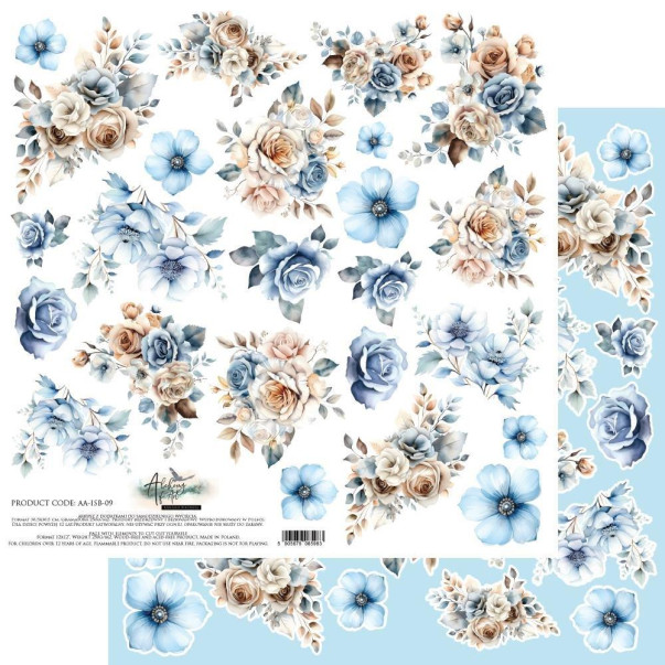Papir, In Shades Of Blue, Flowers, izrezki