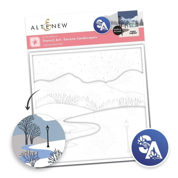 Plastična šablona, Stencil Art: Serene Landscapes Layering Stencil Set (6 in 1)