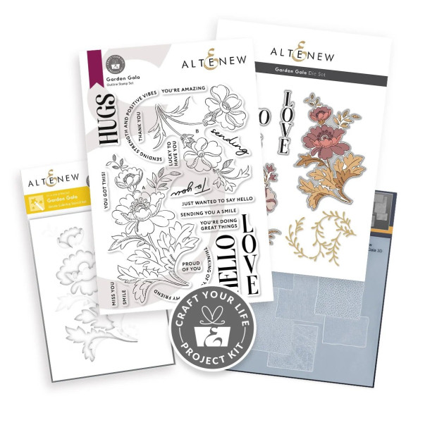 Rezalna šablona, štampiljka, plastična šablona in mapa za embosiranje, Craft Your Life Project Kit: Garden Gala