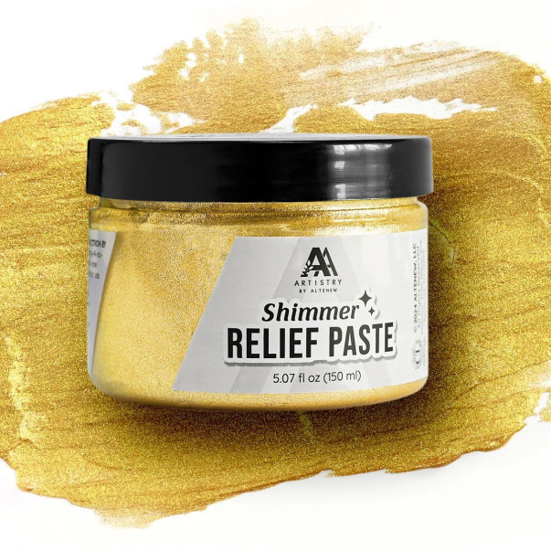 Teksturna pasta, Shimmer Relief Paste, Enchanted Gold