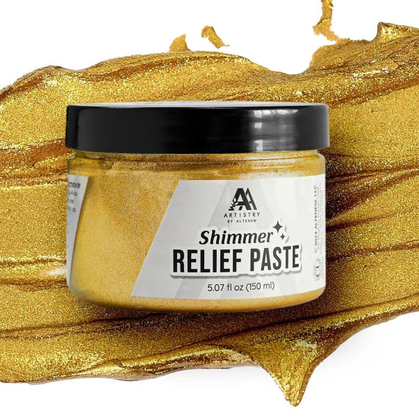 Teksturna pasta, Shimmer Relief Paste, Mayan Gold