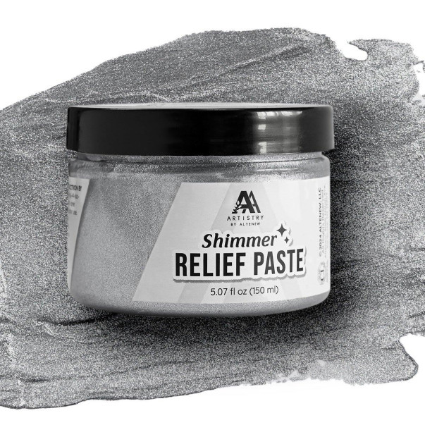 Teksturna pasta, Shimmer Relief Paste, Silver