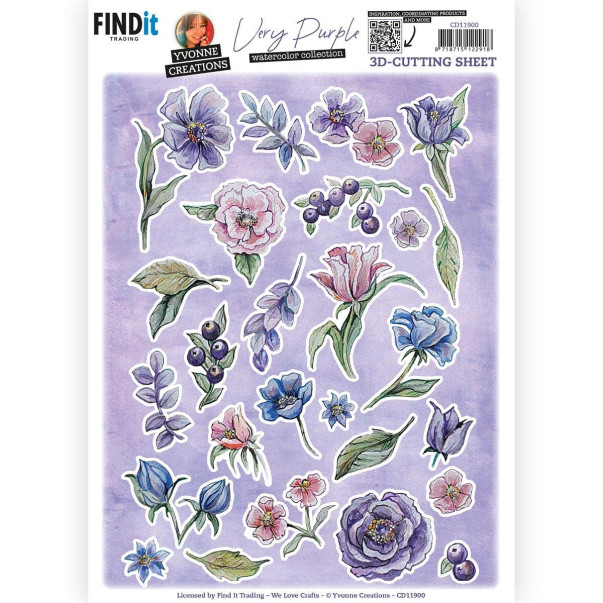 Decoupage papir, Very Purple, Small Elements A