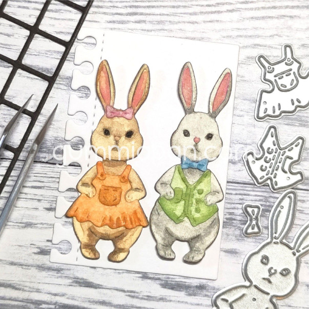 Rezalna šablona, Dressed Bunny, oblečen zajček