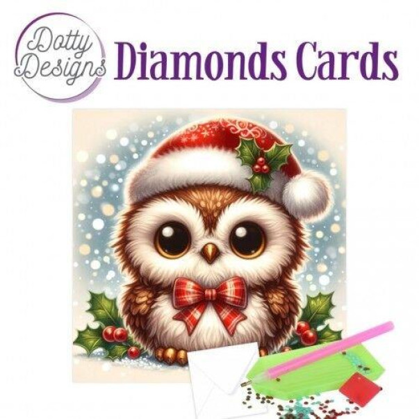 Voščilnica, Dotty Designs Diamond Cards, Christmas Owl 2