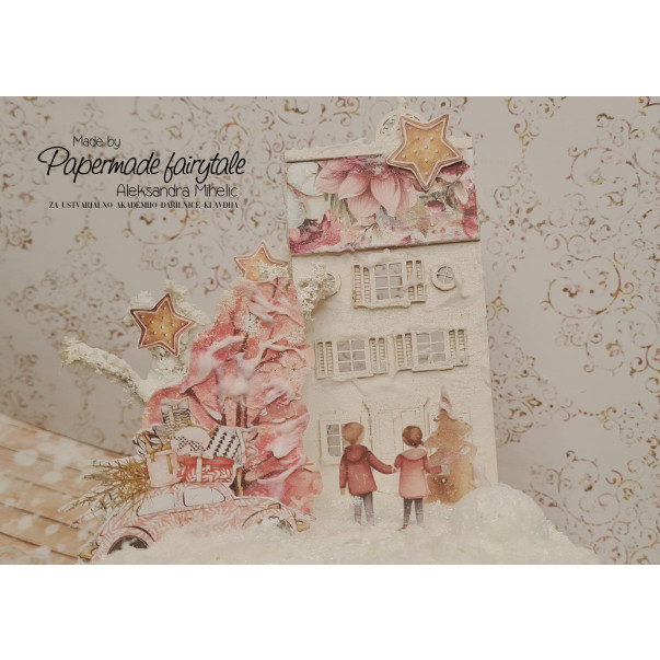 Mixed media 3D škatlica zimska pravljica