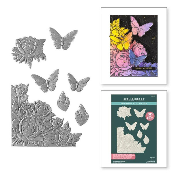  Rezalna šablona in mapa za embosiranje, 3D Blooming Butterflies