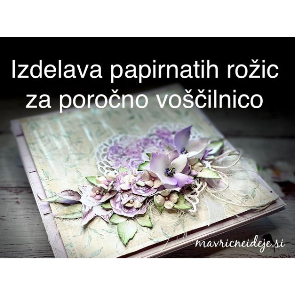 Izdelava papirnatih rožic za poročno voščilnico