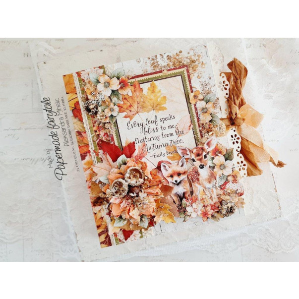 Jesenska mixed media voščilnica knjiga