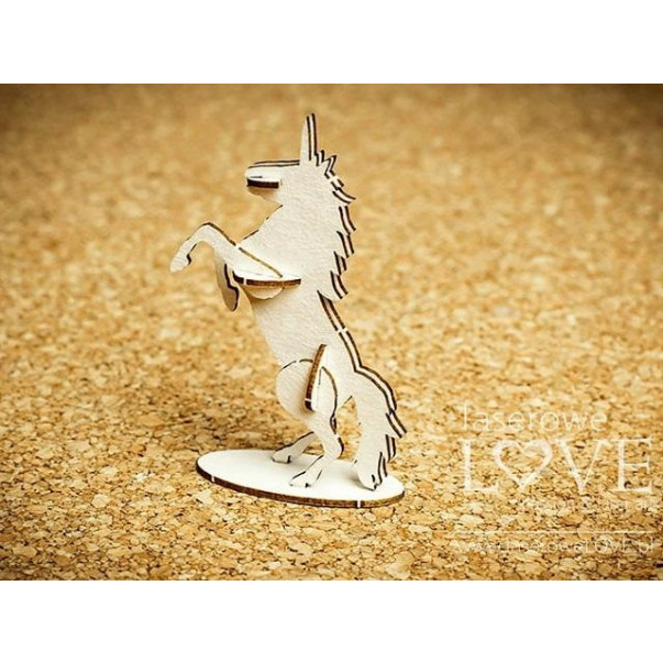Izrezek, chipboard, Rainbow Unicorn, 3D samorog
