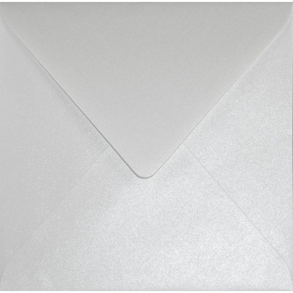 Kuverte, 6" x 6", pearl bela