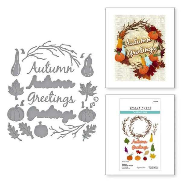 Rezalna šablona, Texture & Foliage, Autumn Greetings Wreath