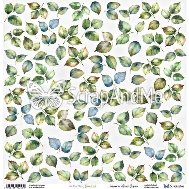 Papir, White Roses, Leaves 13