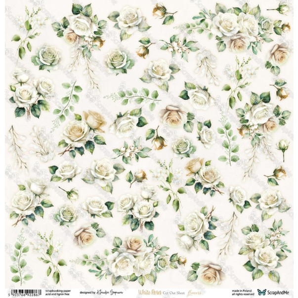Papir, White Roses, Flowers