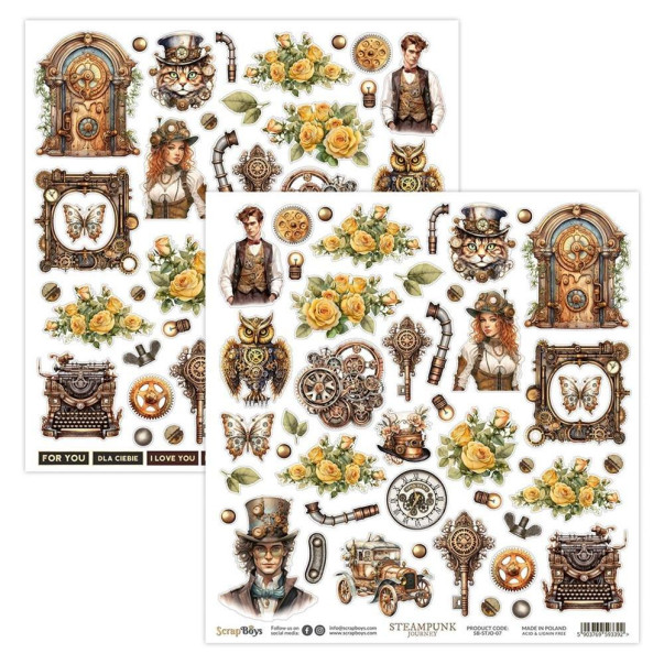 Papir, Steampunk Journey 07, elements to cut