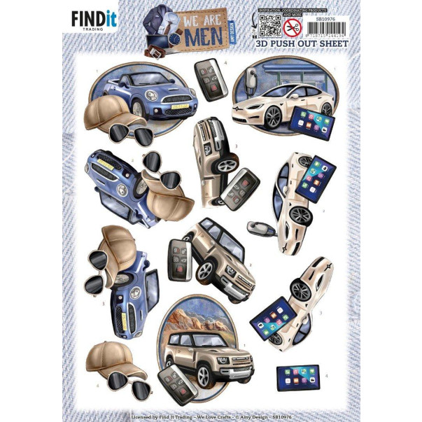 Papirnati izrezki, 3D Push Out, We Are Men, Car