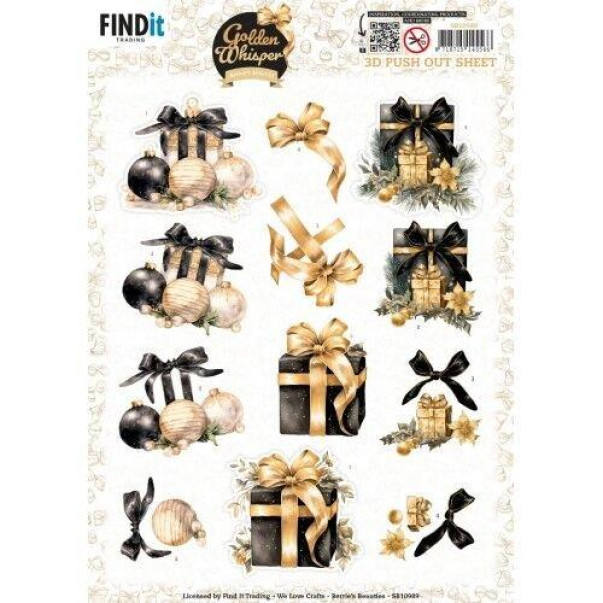 Papirnati izrezki, 3D Pushout Sheet, Golden Whisper, Presents