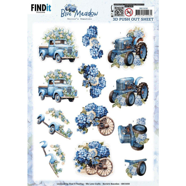 Papirnati izrezki, 3D Push Out, Blue Meadow, Transport