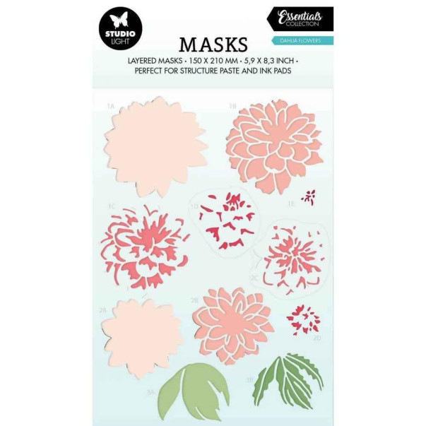 Plastična šablona, Masks, Dahlia Flowers