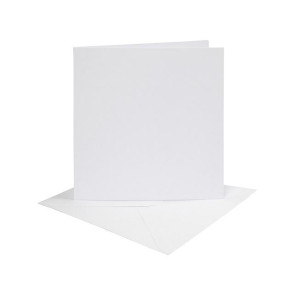Set osnov in kuvert, white, 6 x 6